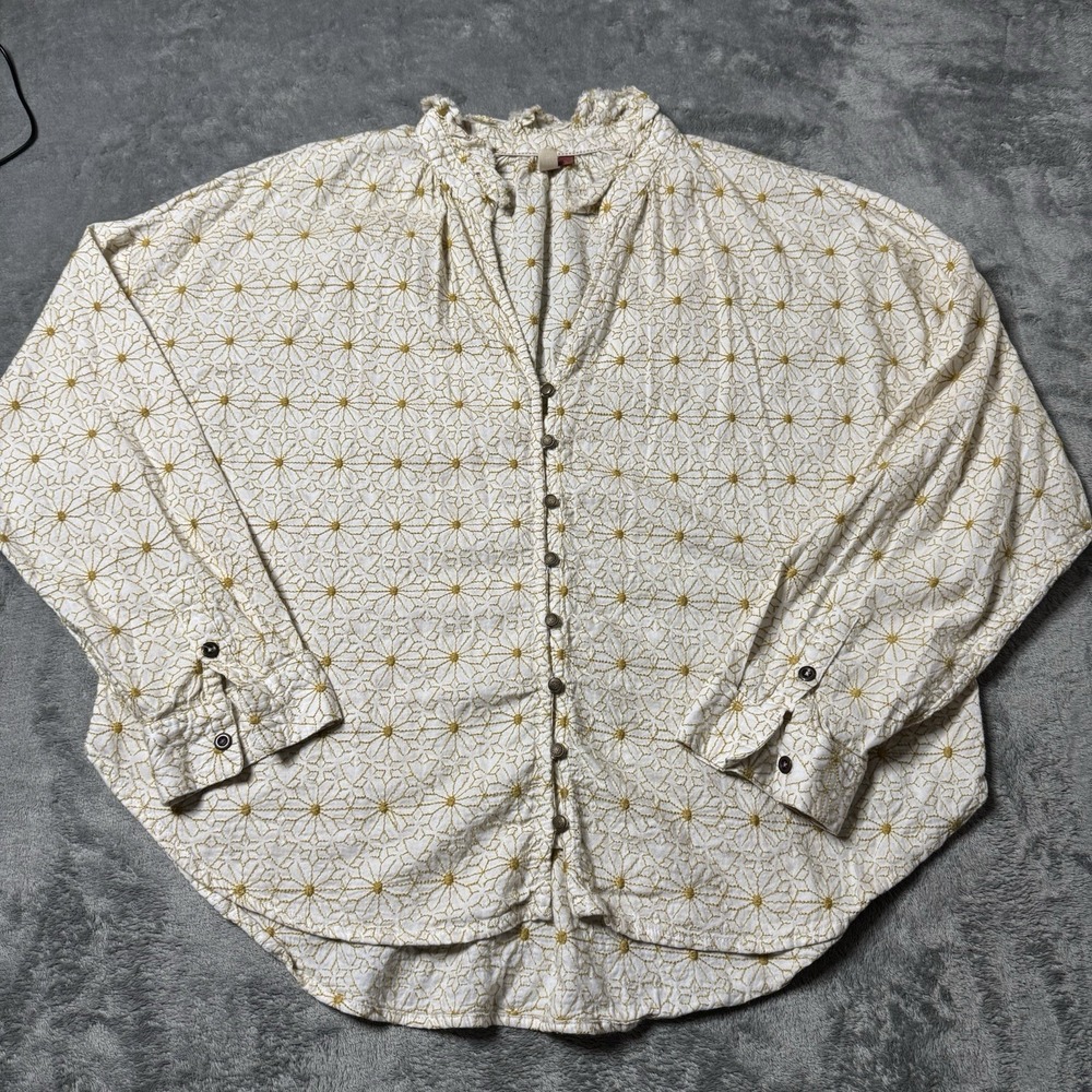 Pilcro Button Down Shirt with Geometric Pattern